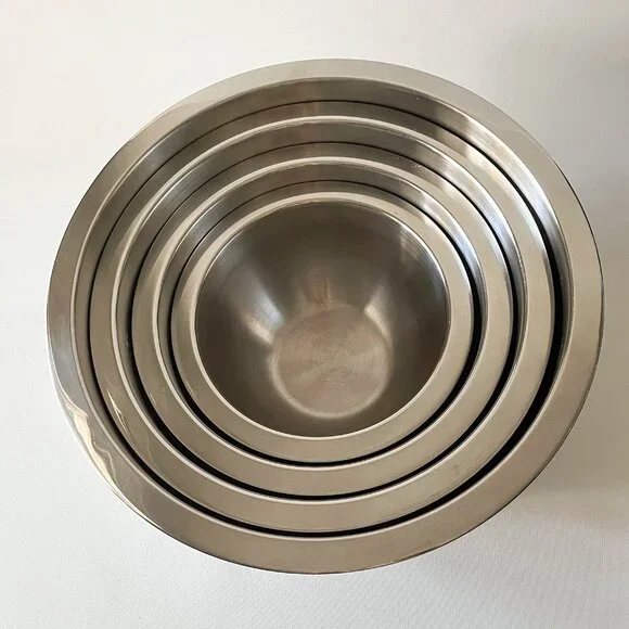 Wolfgang Puck Stainless Steel Mixing Bowls Set of 4: 6qt 4qt 2qt 1qt Nesting - Picture 2 of 7